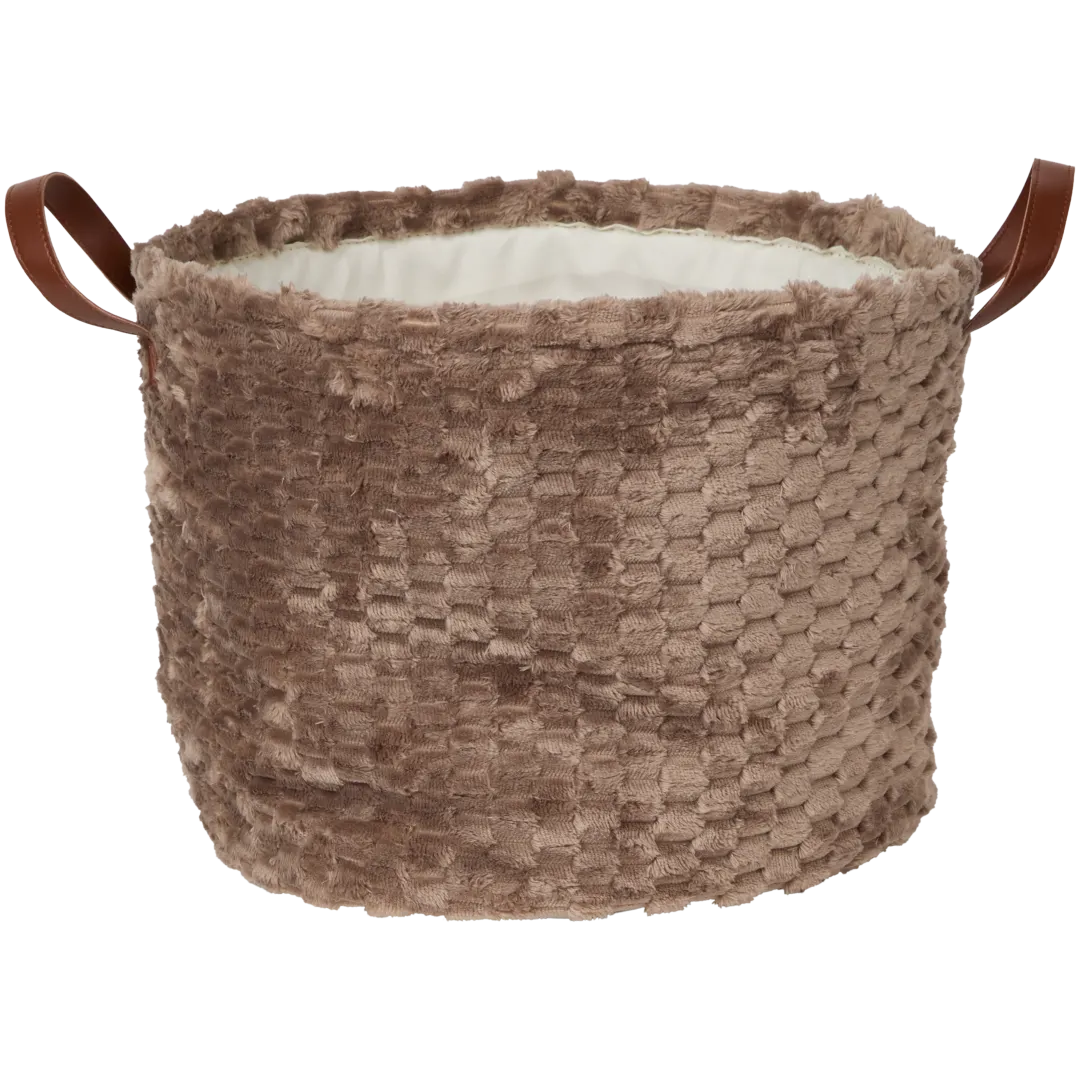 Panier de rangement en fausse fourrure