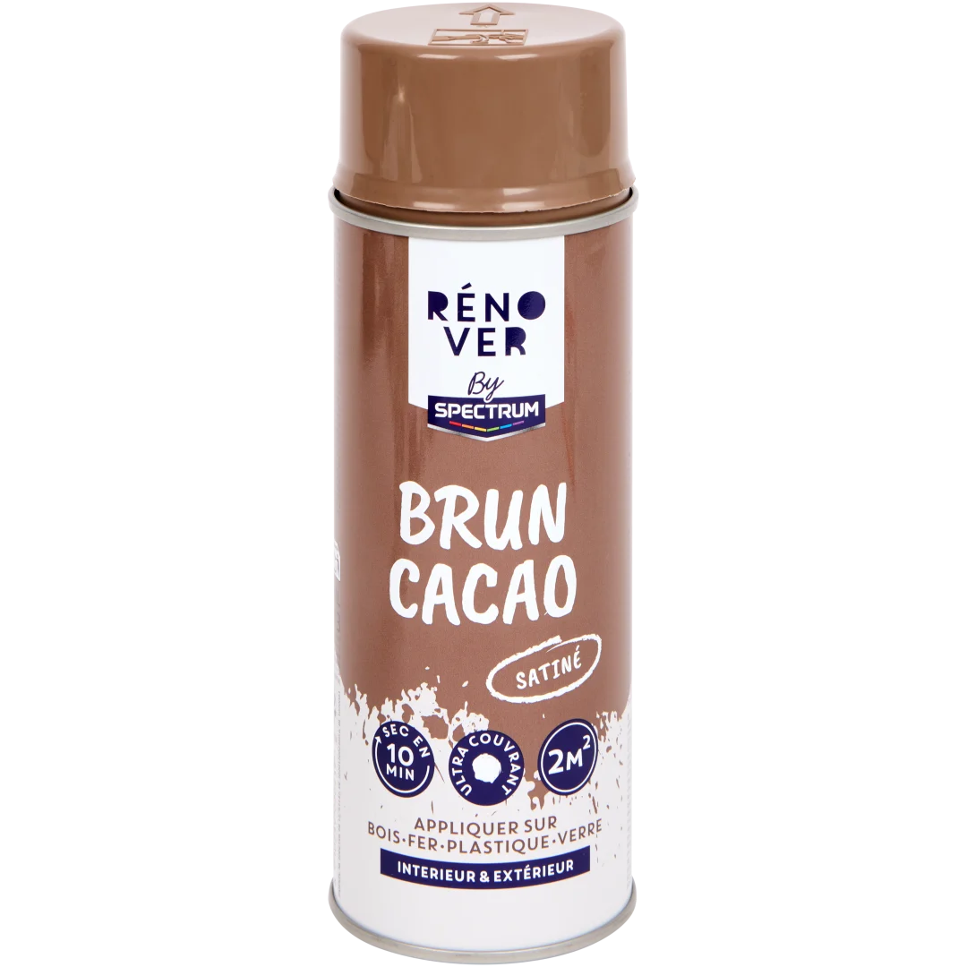 Peinture en aérosol Spectrum Rénover Brun Cacao Satiné