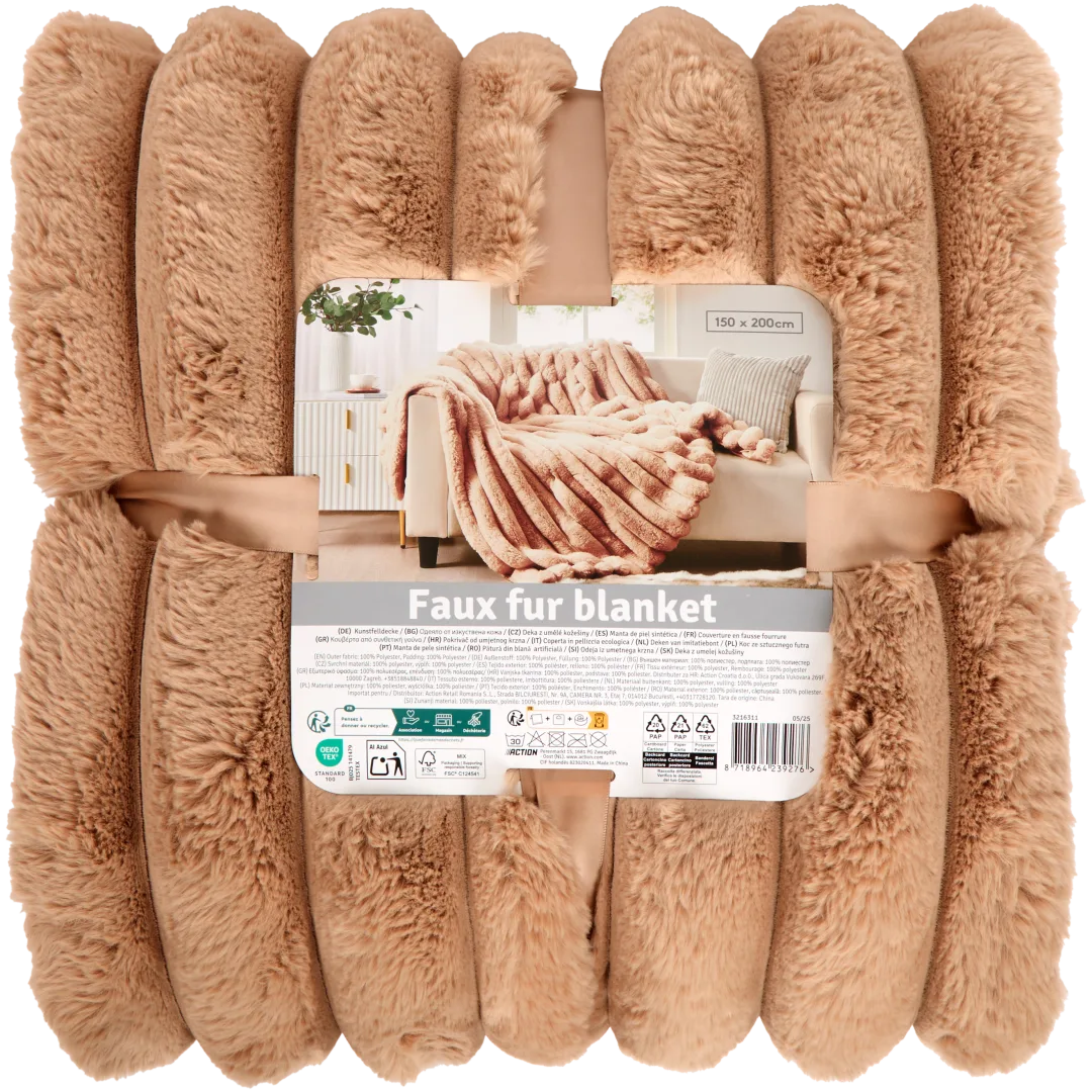 Plaid en fausse fourrure