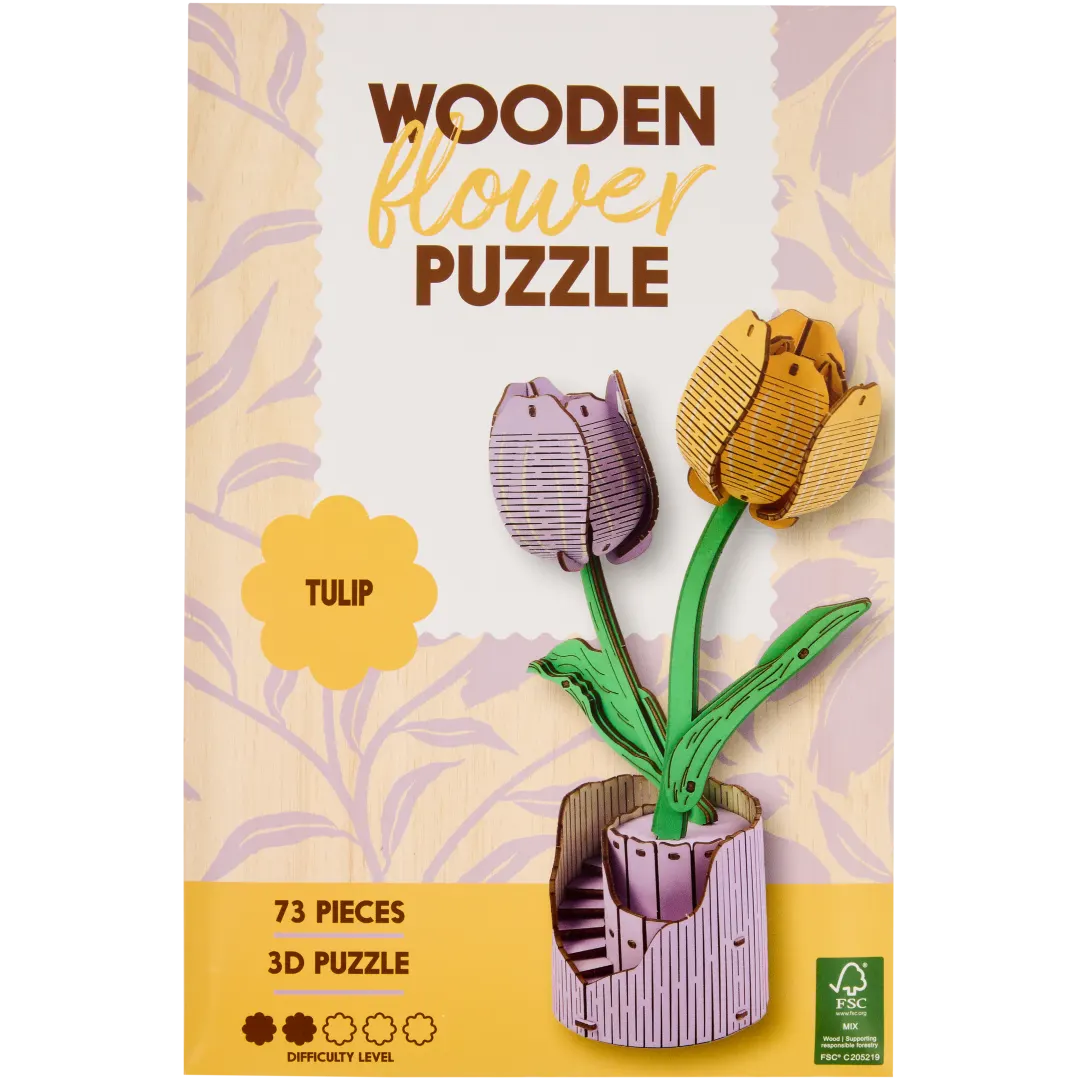 Kit puzzle 3D fleurs en bois 1