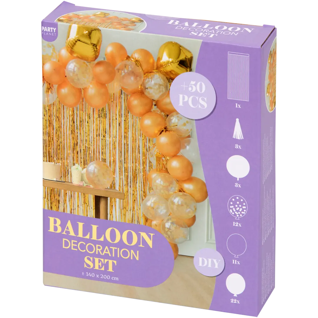 Partyset mit Luftballons und Girlanden