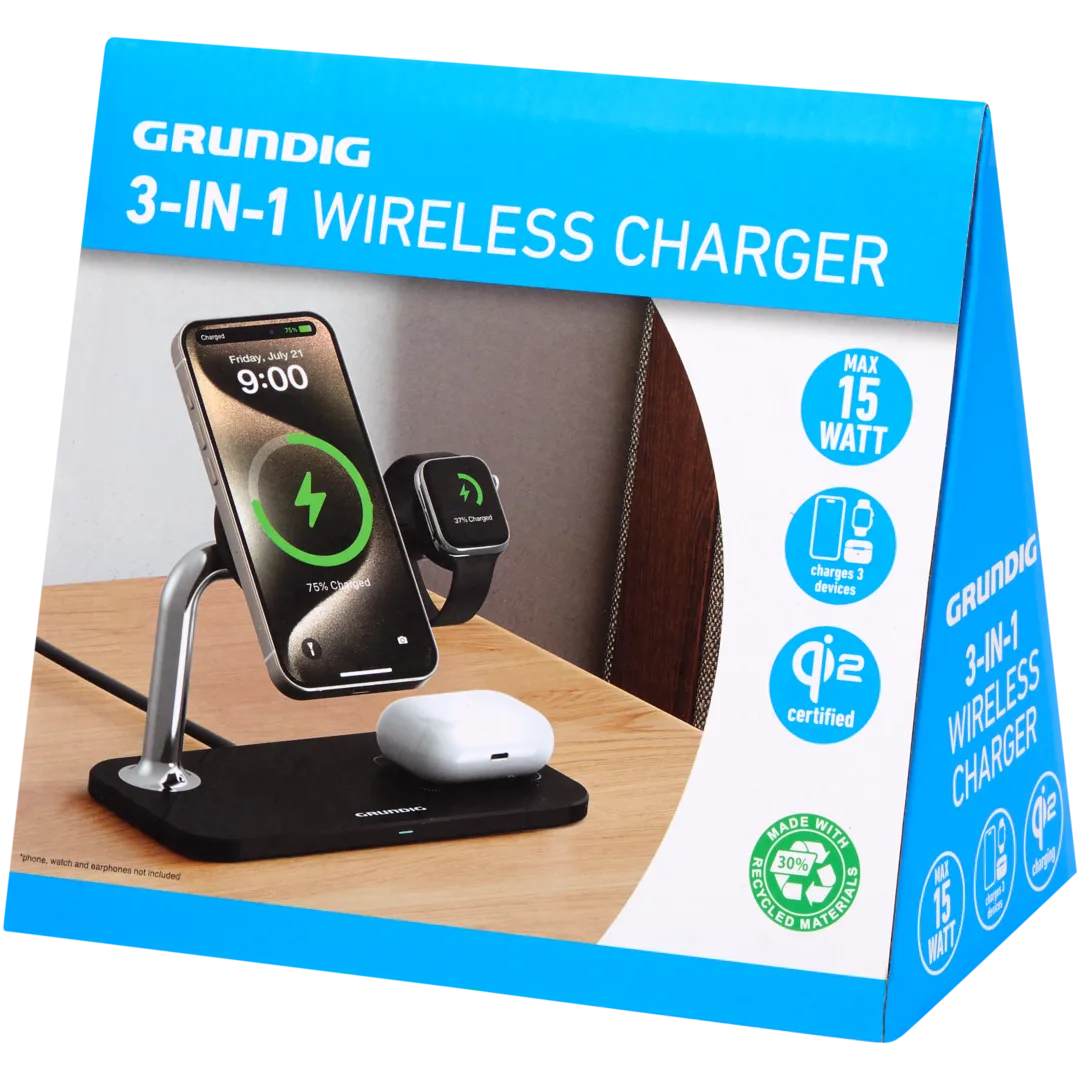 Bezdrátová nabíječka 3 v 1 Grundig 1