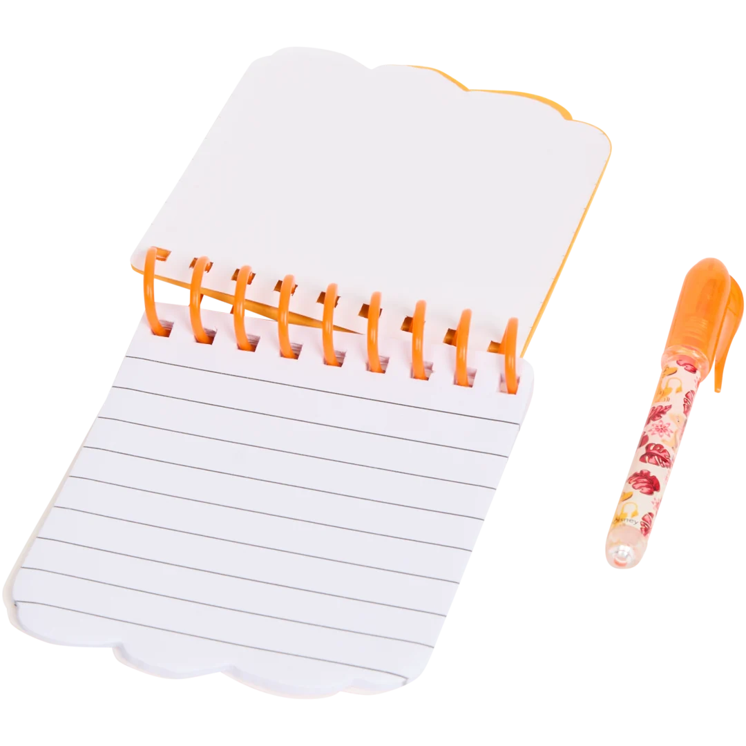 Bloco de notas com caneta de gel