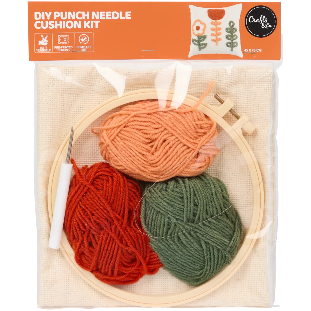 Kit punch needle housse de coussin Crafts & Co