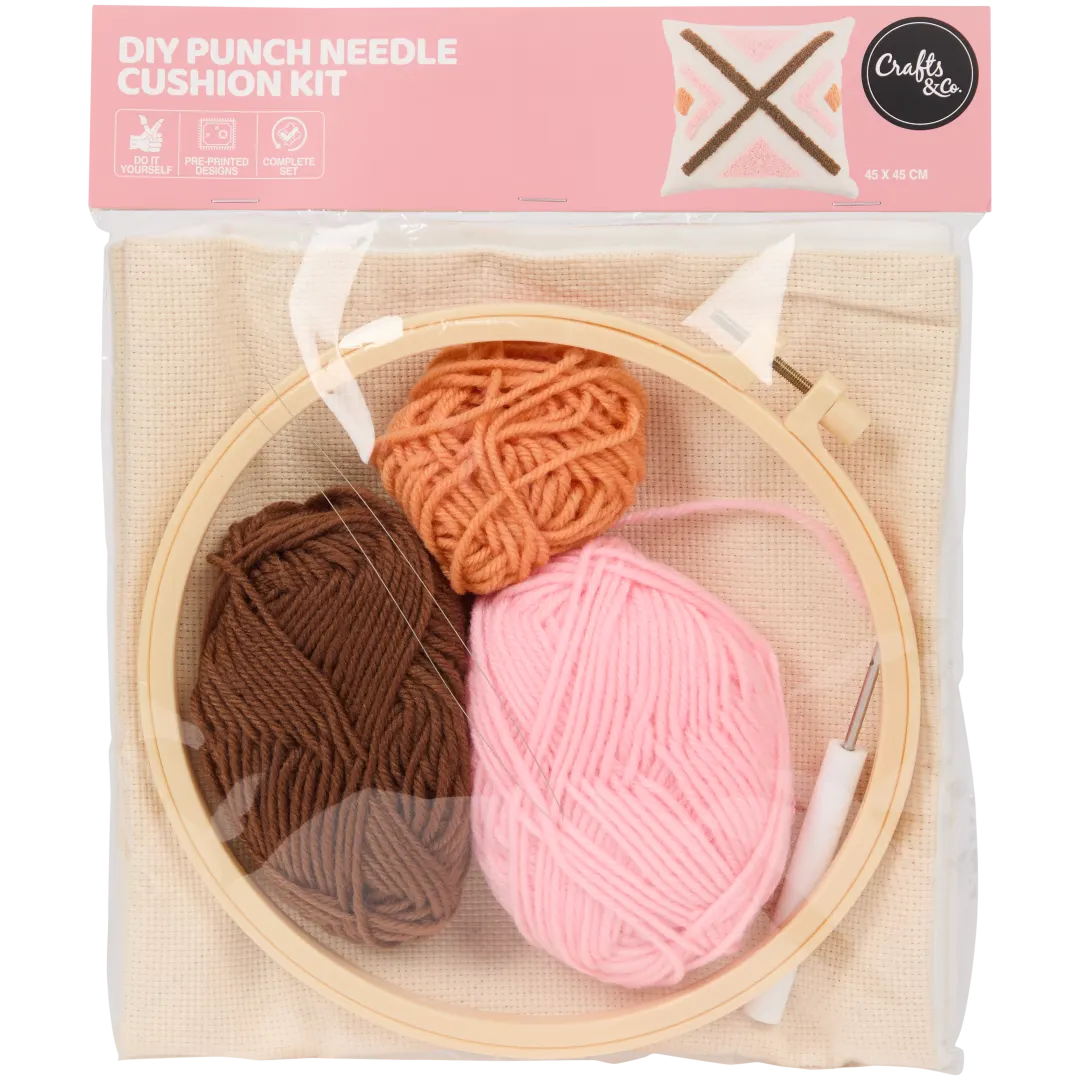 Kit punch needle housse de coussin Crafts & Co