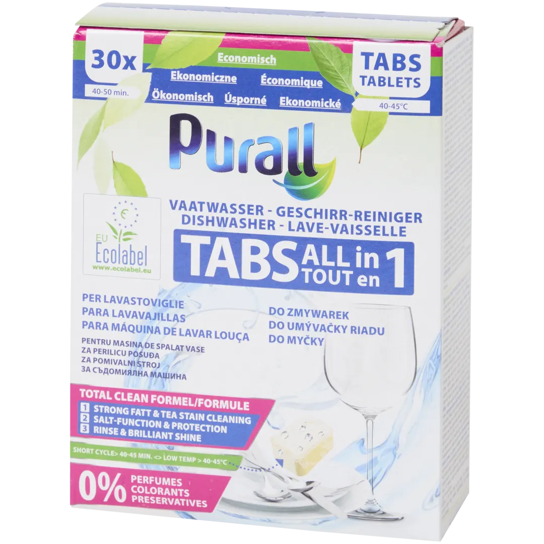 Tablete pentru mașina de spălat vase Purall All-in-1