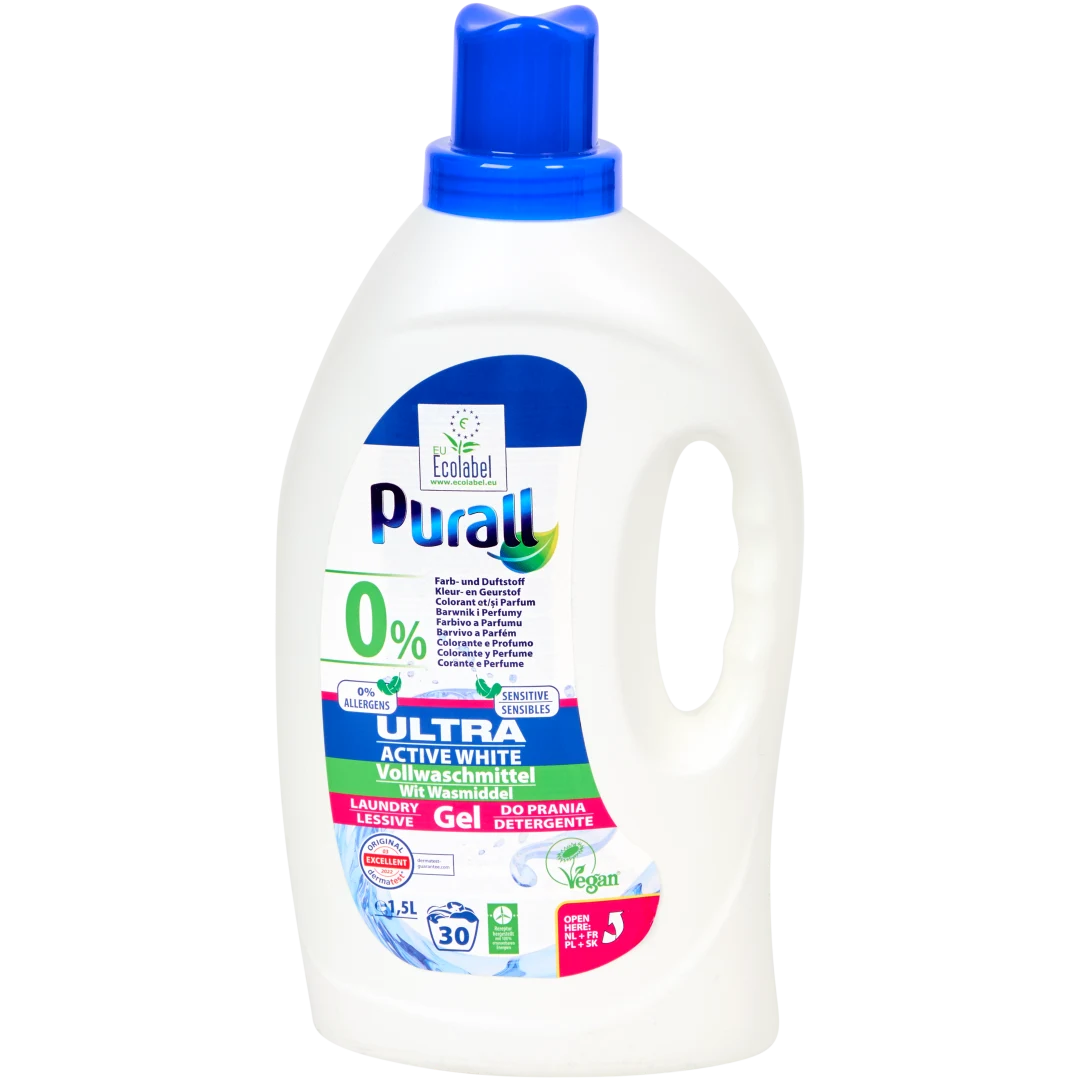 Detergente da roupa Purall Ultra Active White 1