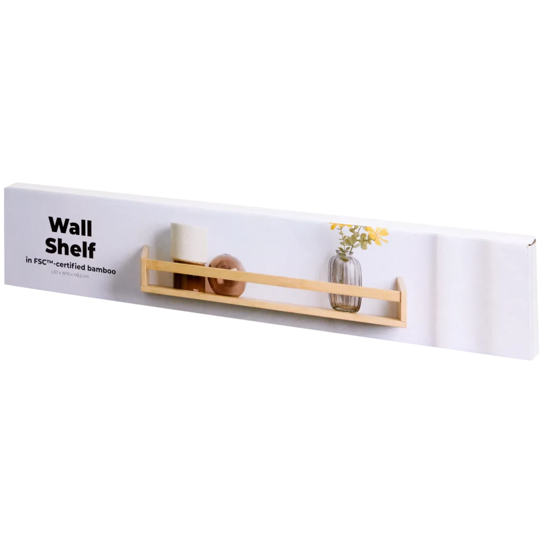 Nástenná polica z bambusového dreva