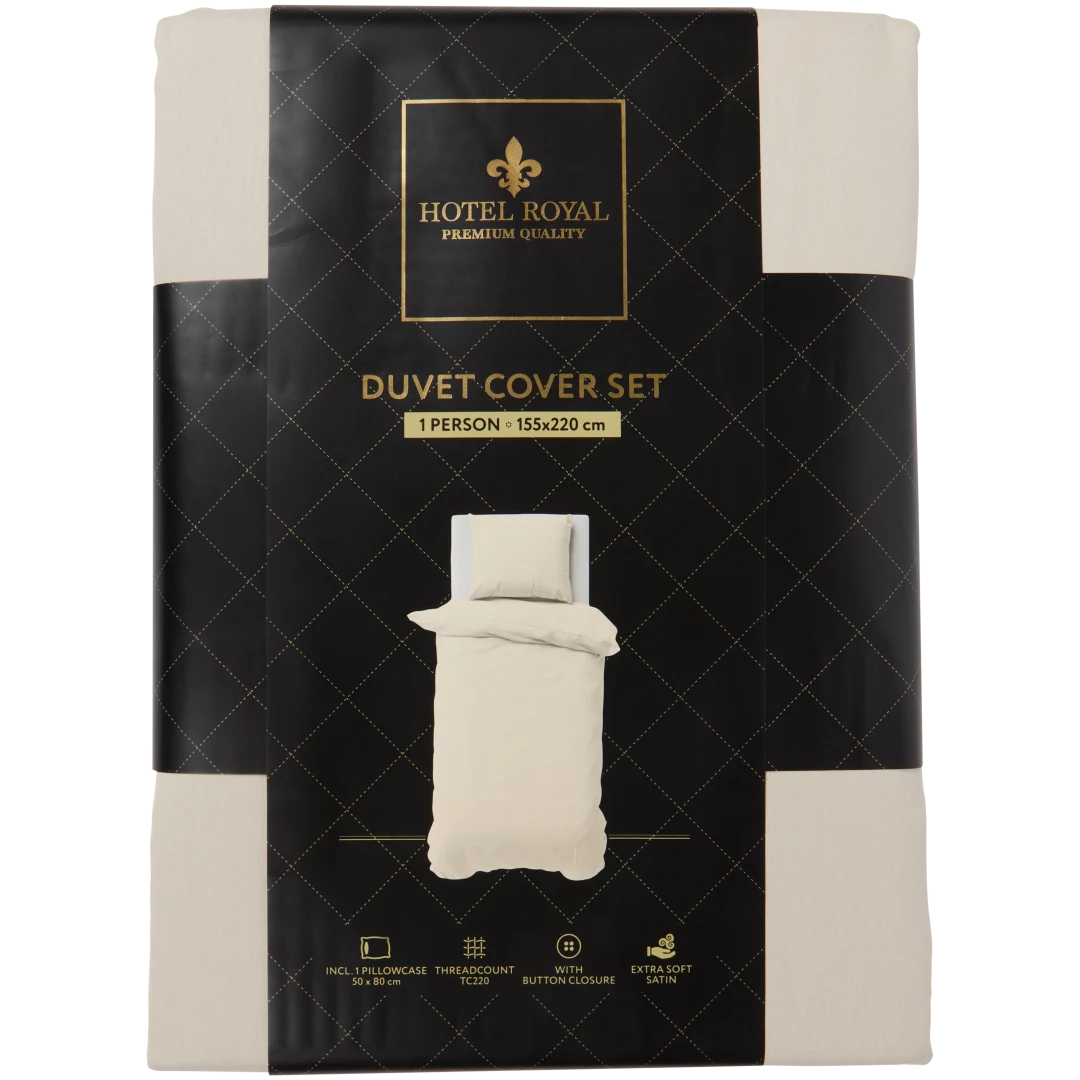 Royal Hotel Copripiumino In Percalle Di Cotone 100% – 3 Pezzi Per Letto King/Cal-King, Pois Di Lusso, 250 Fili, Chiusura A Bottoni