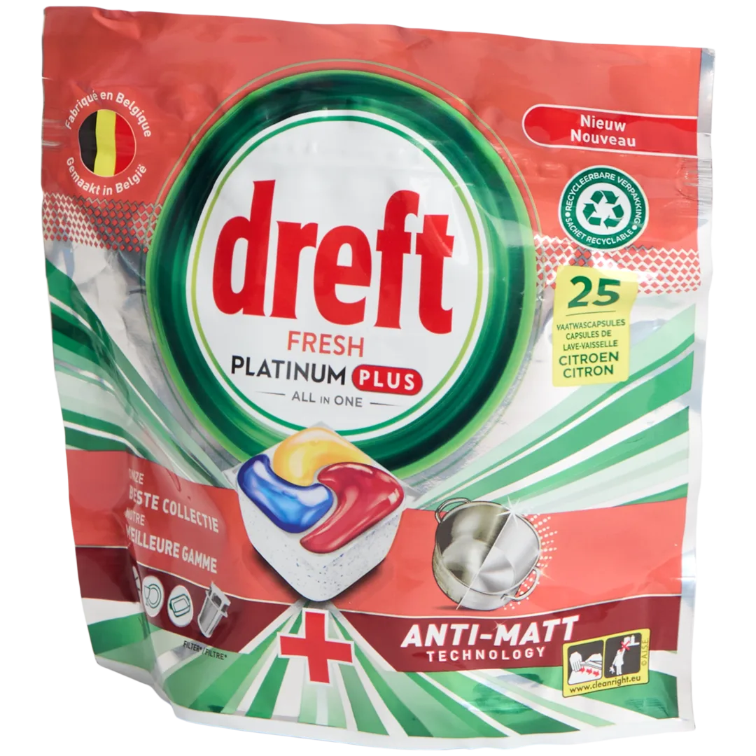 Dreft Fresh Platinum Plus vaatwastabletten All in One 1