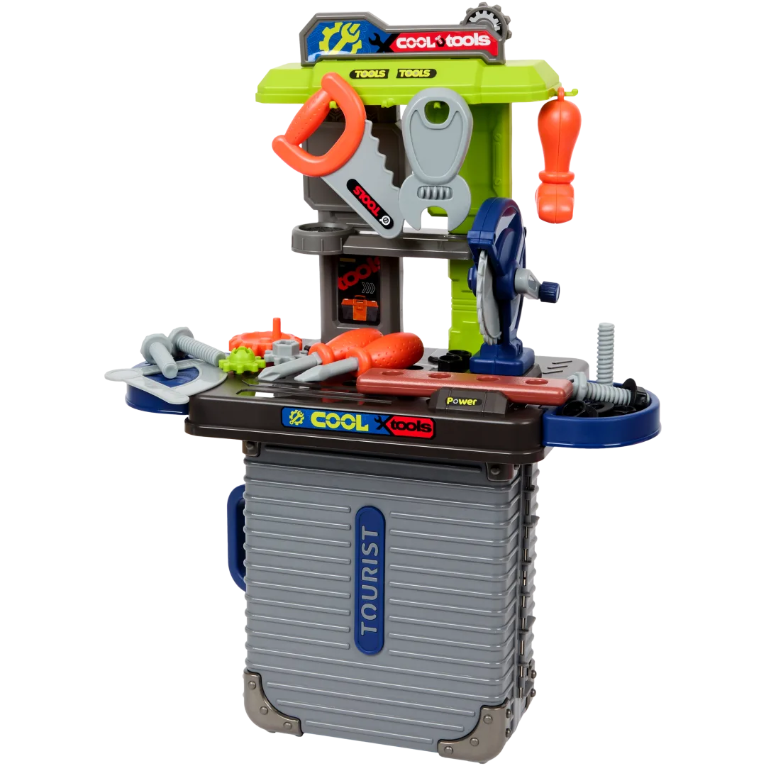 Frisier- oder Werkzeugspielzeugtisch im Koffer