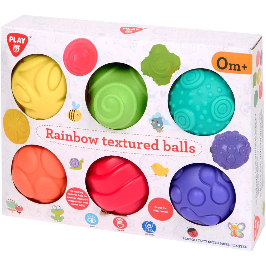 Playgo Regenboogballen met textuur