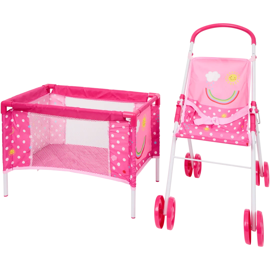 Poussette et lit de poupée Dolly Star