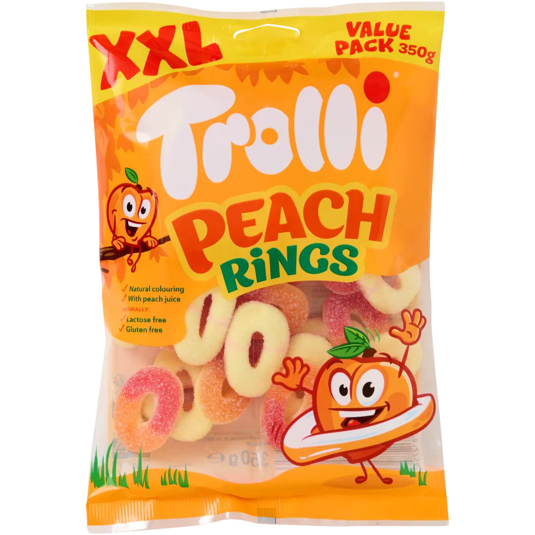 Broskvové kroužky Trolli 1