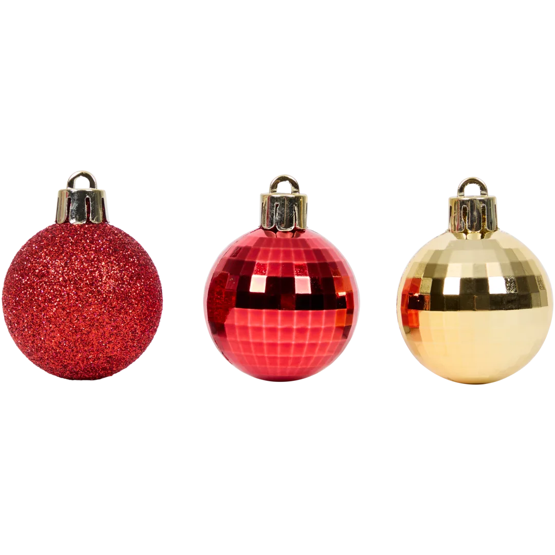 Palline di natale in plastica