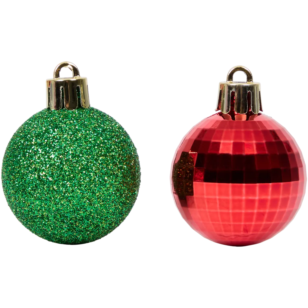 Palline di natale in plastica