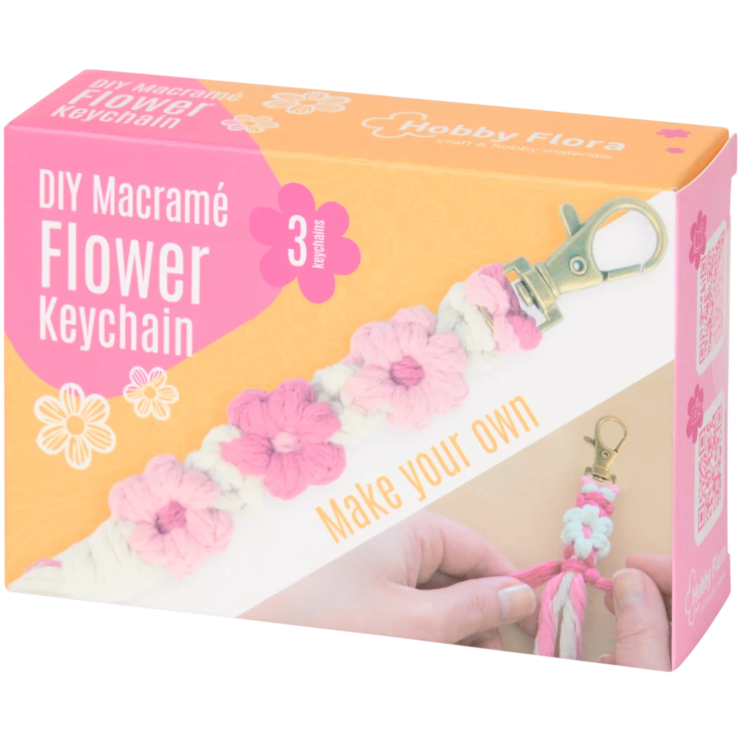 Kit créatif porte-clés en macramé Hobby Flora