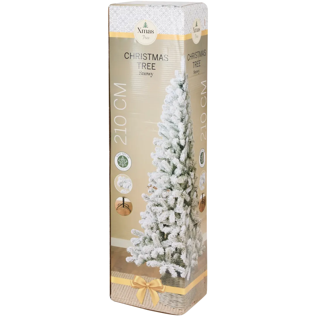 Árvore de Natal artificial com neve
