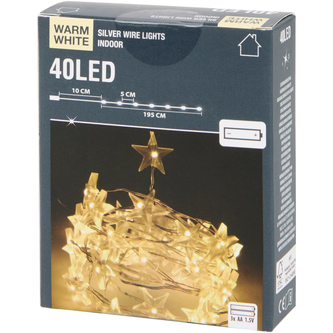 Łańcuch świetlny z gwiazdami