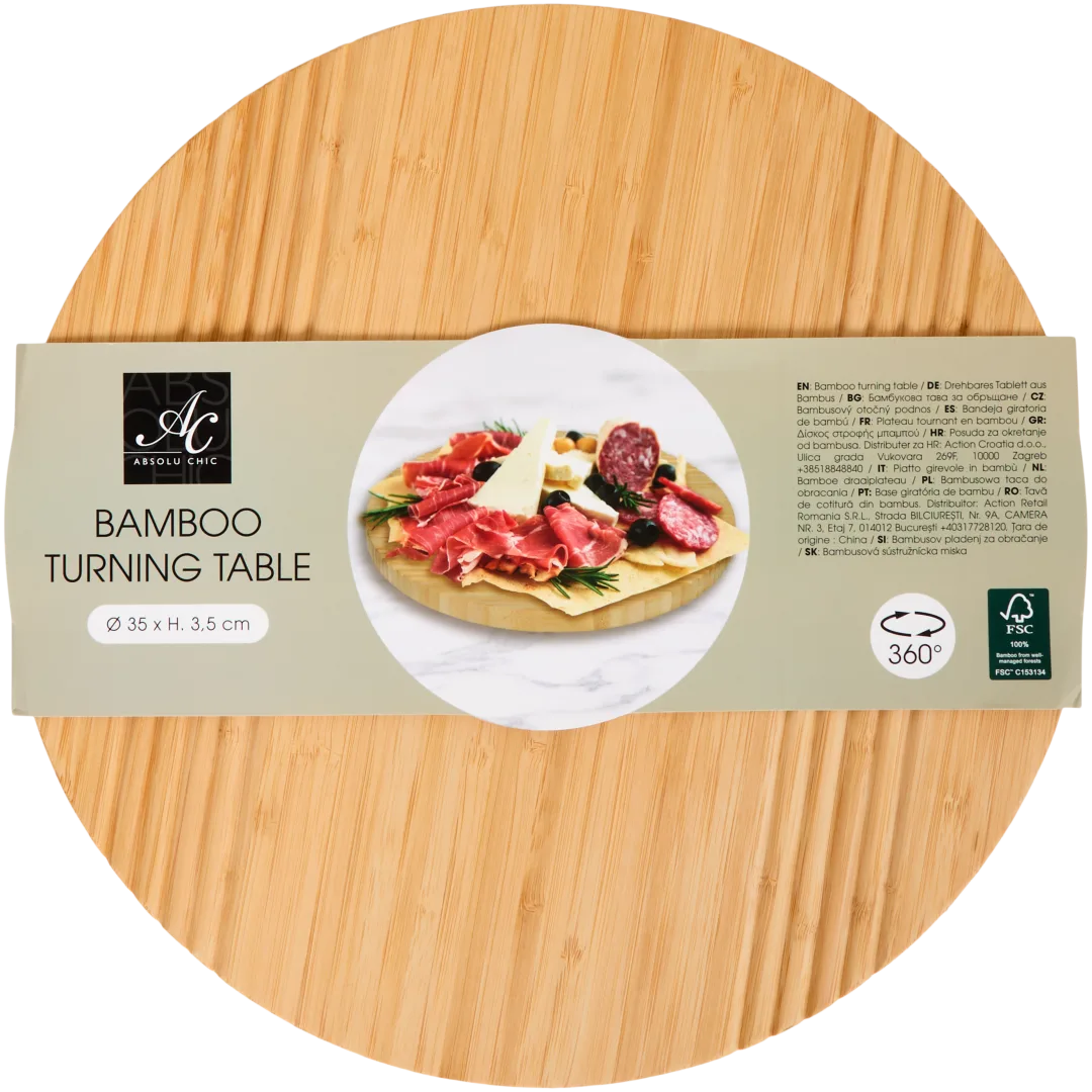 Vassoio girevole in bambù 3