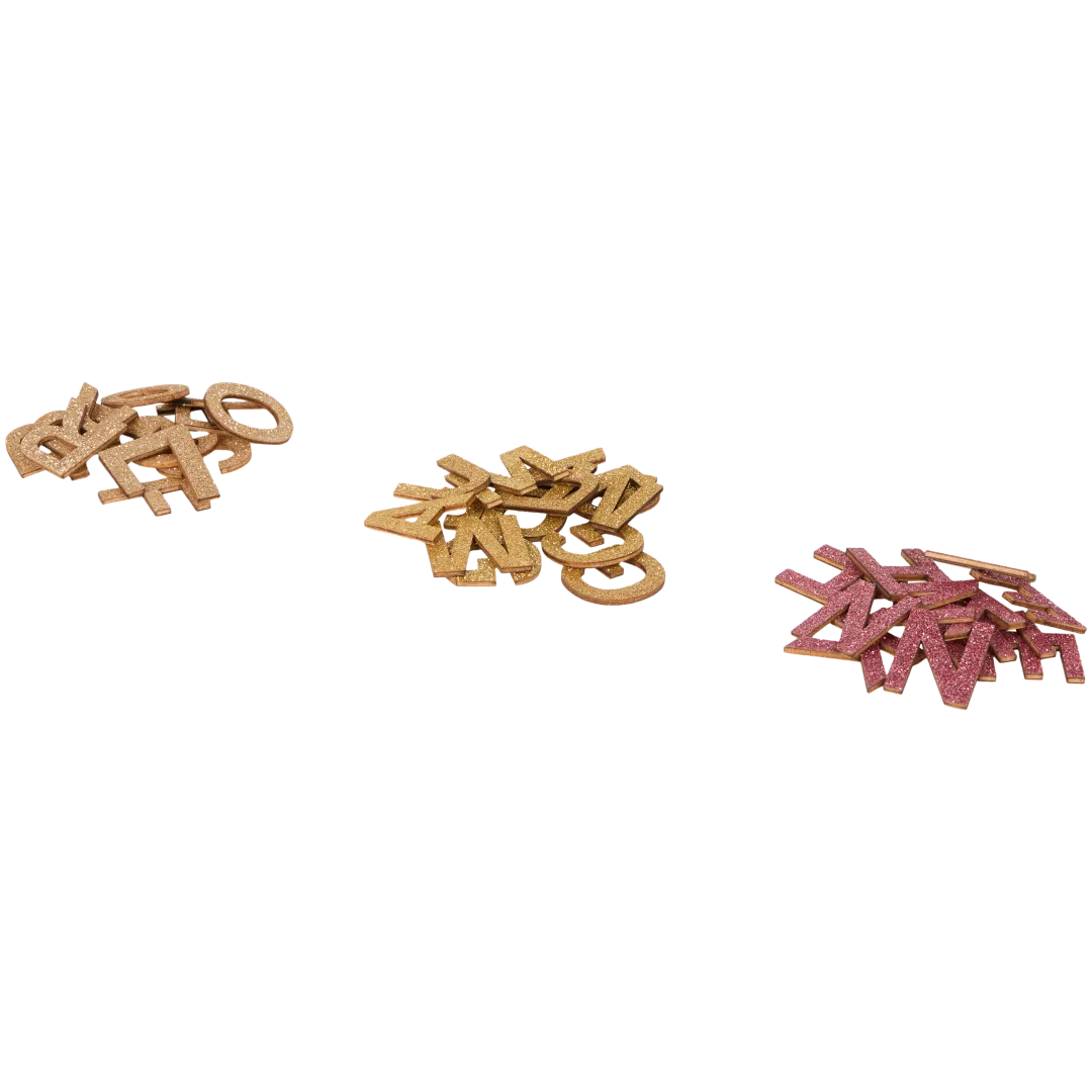 Lettres pailletées en bois Hobby Flora 2