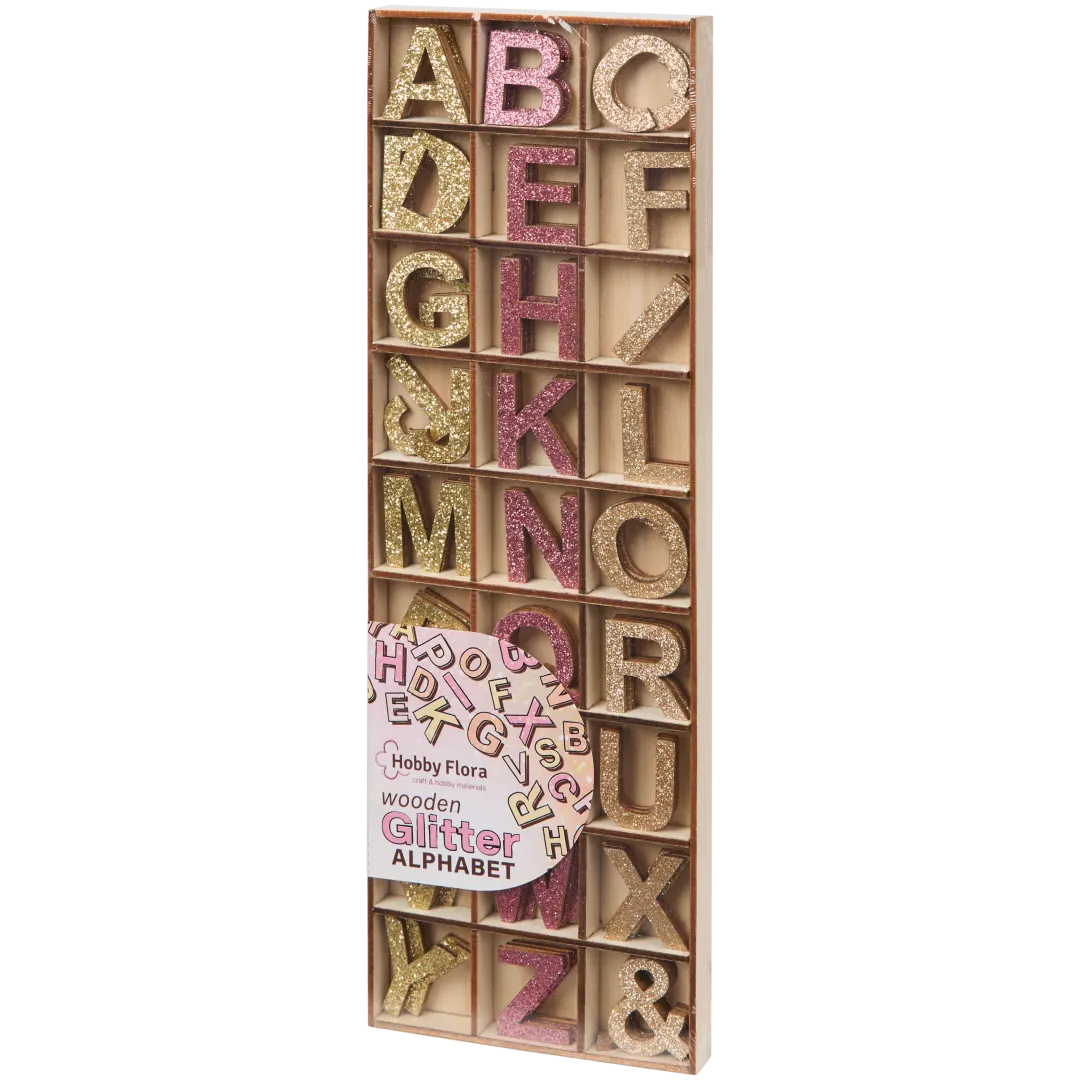 Lettres pailletées en bois Hobby Flora 1