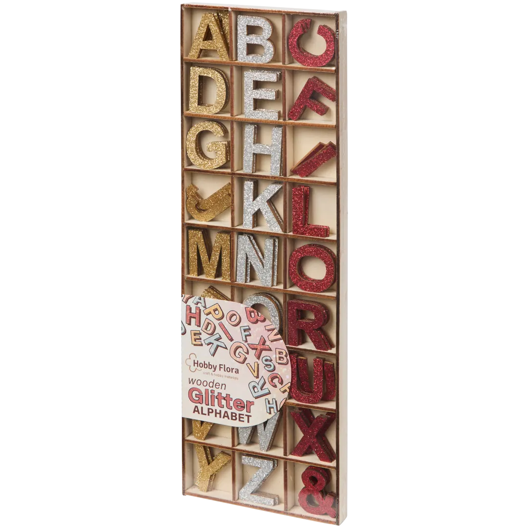 Lettres pailletées en bois Hobby Flora 3