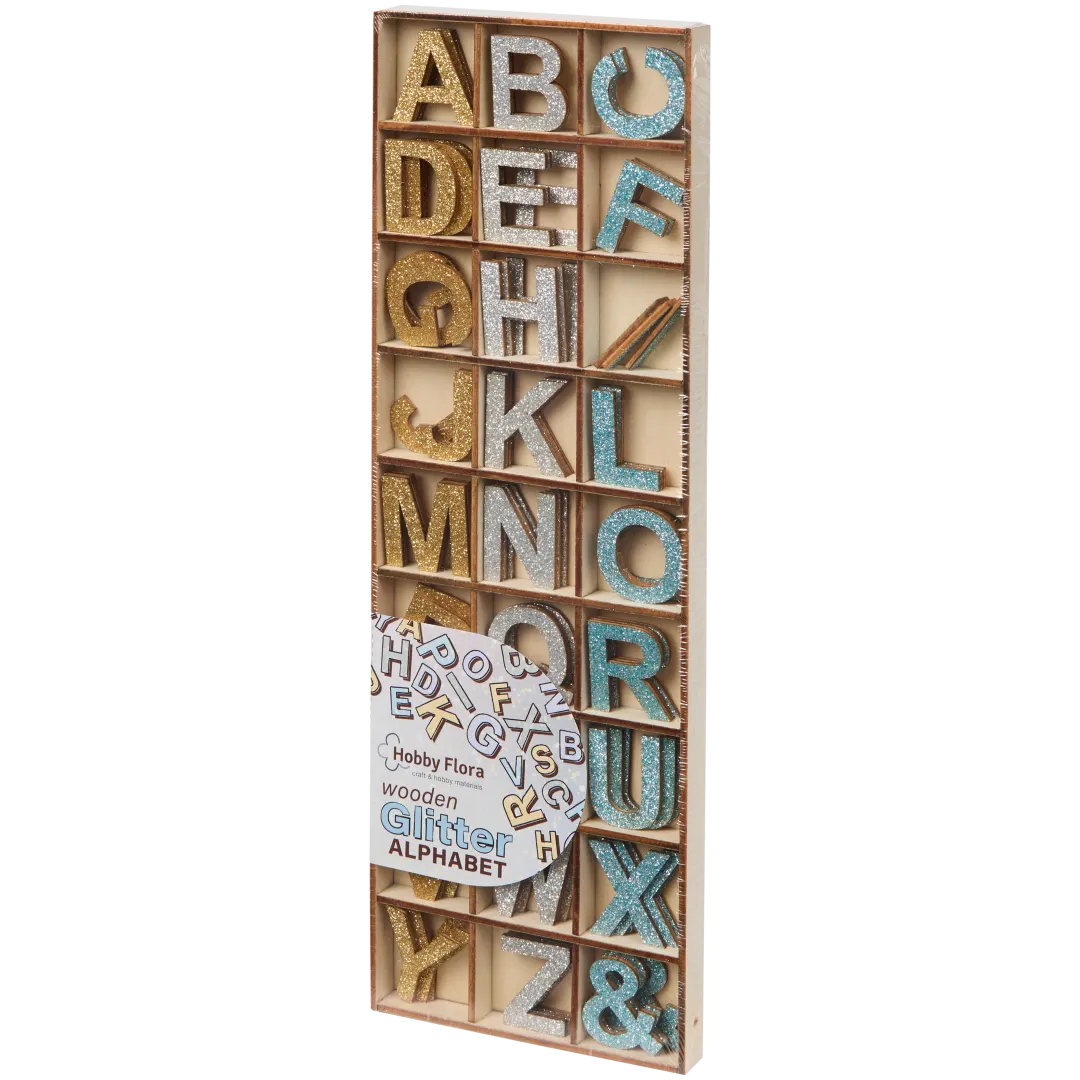 Lettres pailletées en bois Hobby Flora 4