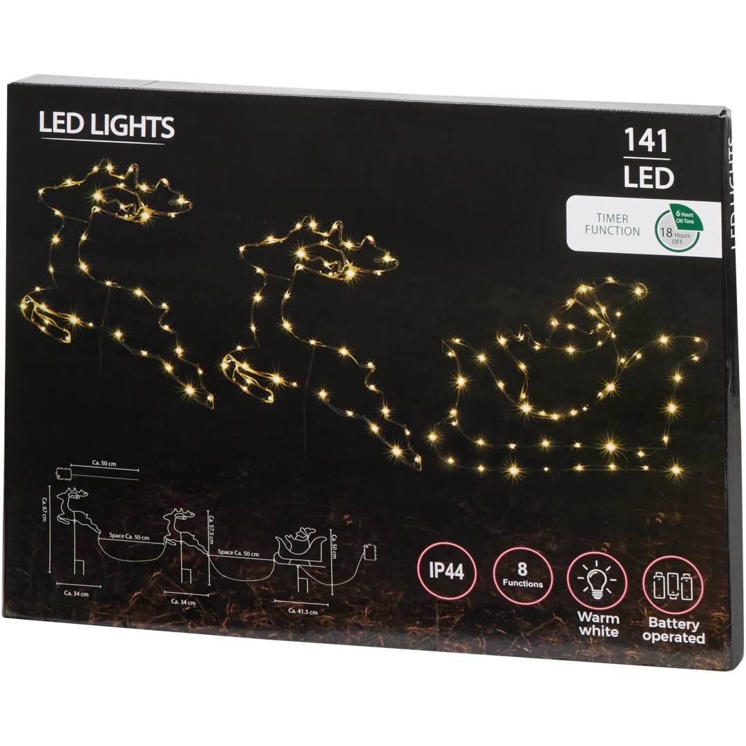 Wtyczka LED z saniami i reniferami 3