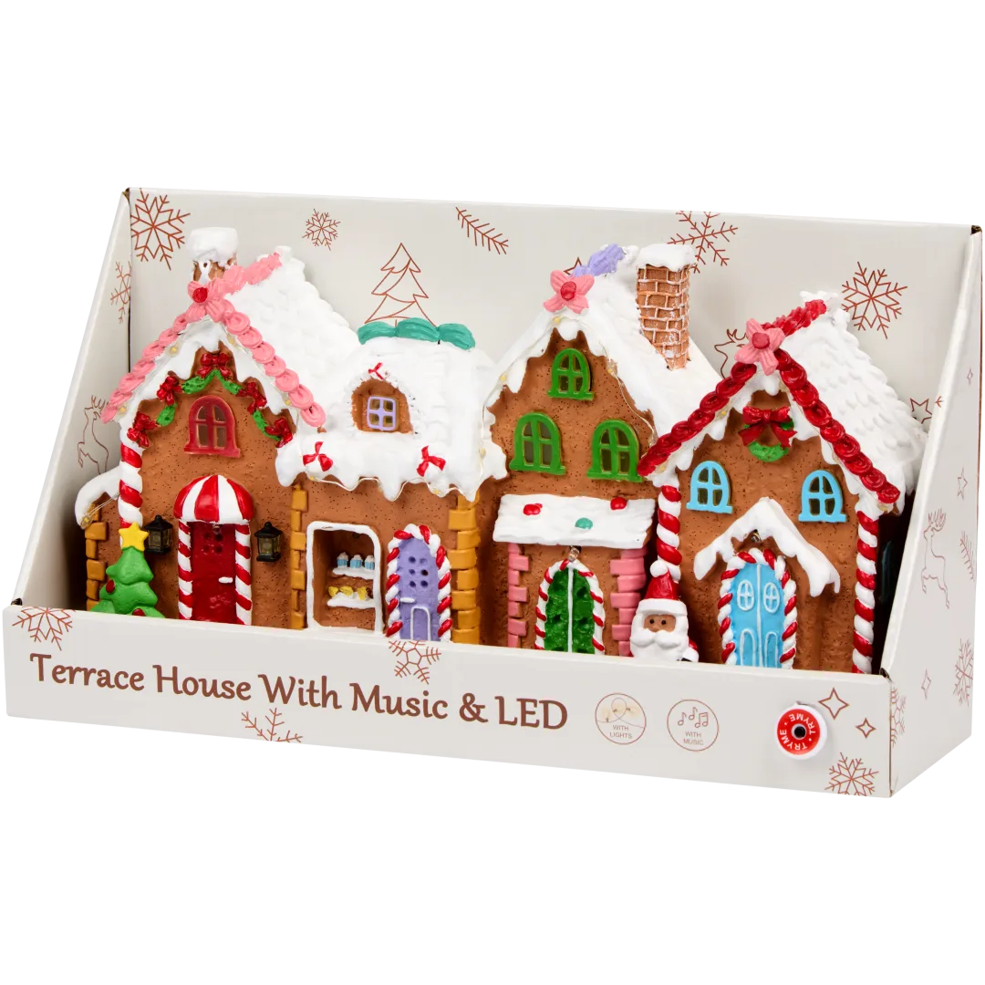 Dekoracyjne domki z dźwiękiem i światłem LED 5