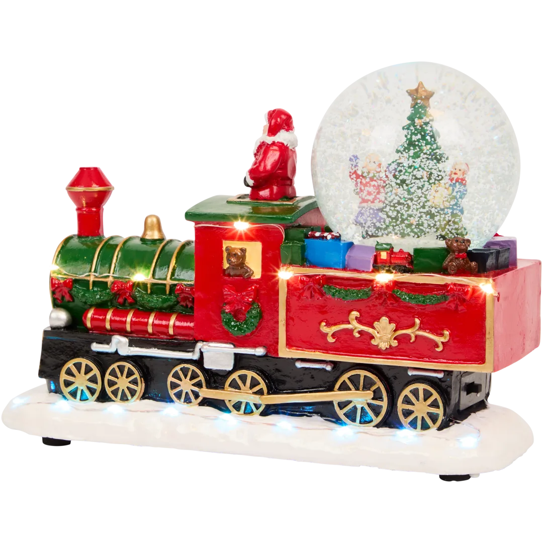 Trenino con palla di neve e luce a LED Magic Village