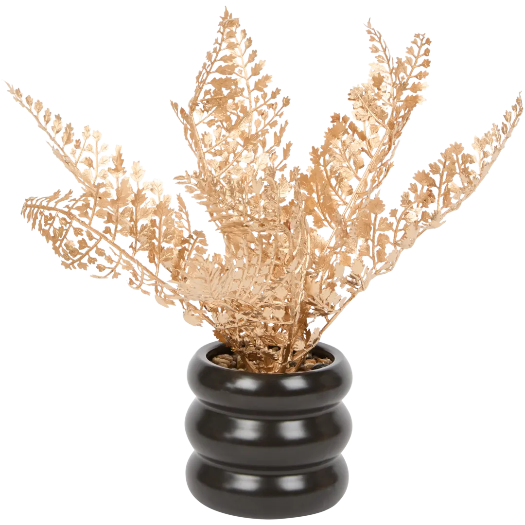 Plante artificielle dorée en pot 2