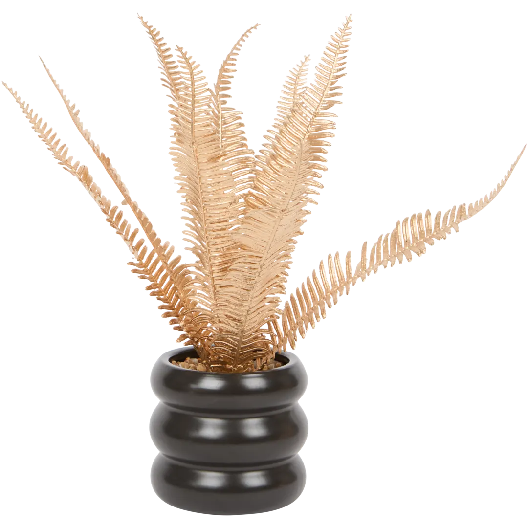 Plante artificielle dorée en pot 1