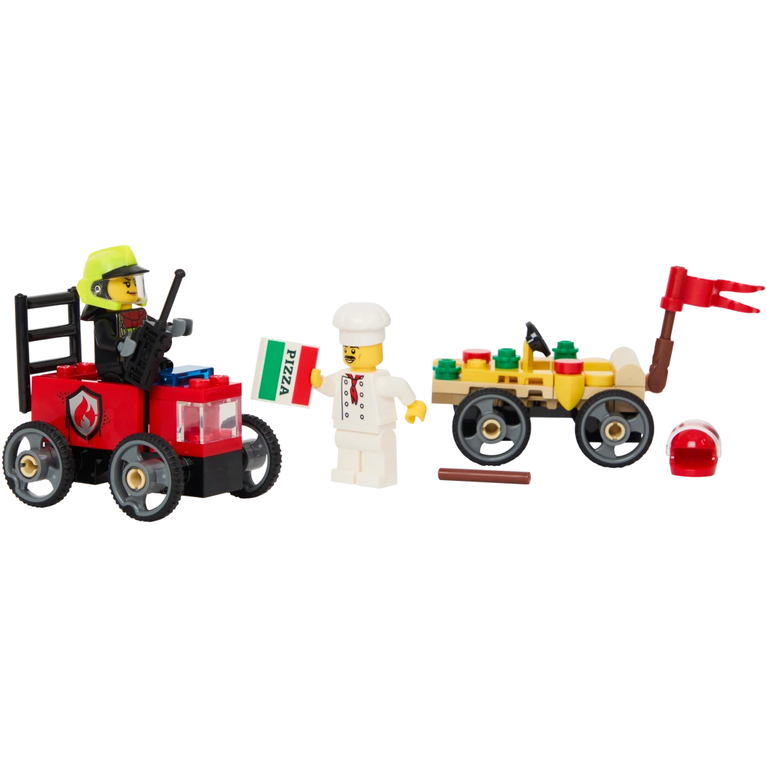LEGO City Camion de pizza contre camion de pompiers