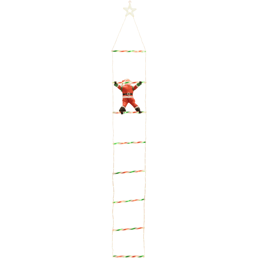 Kletternder Weihnachtsmann mit LED-Beleuchtung 2