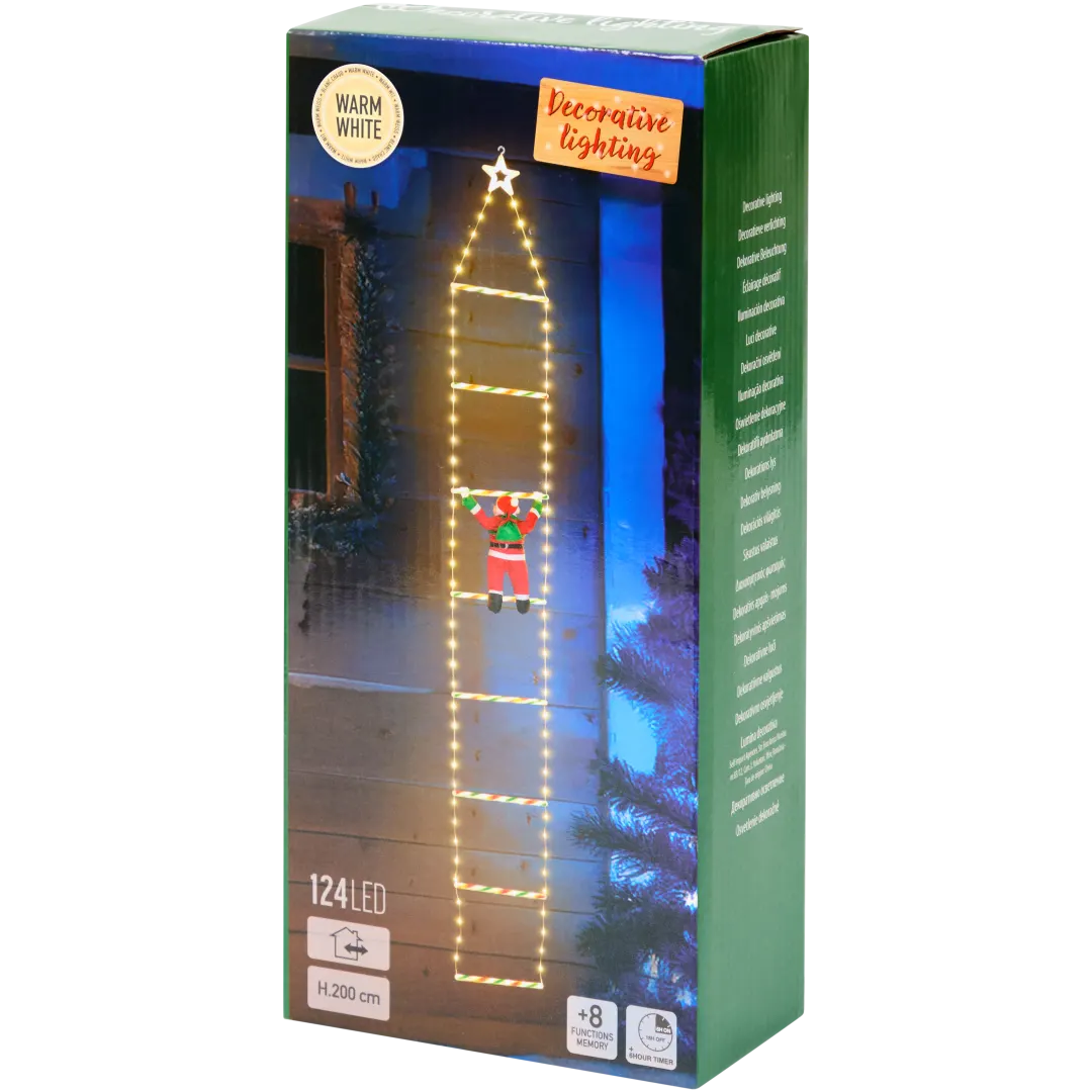 Kletternder Weihnachtsmann mit LED-Beleuchtung 1