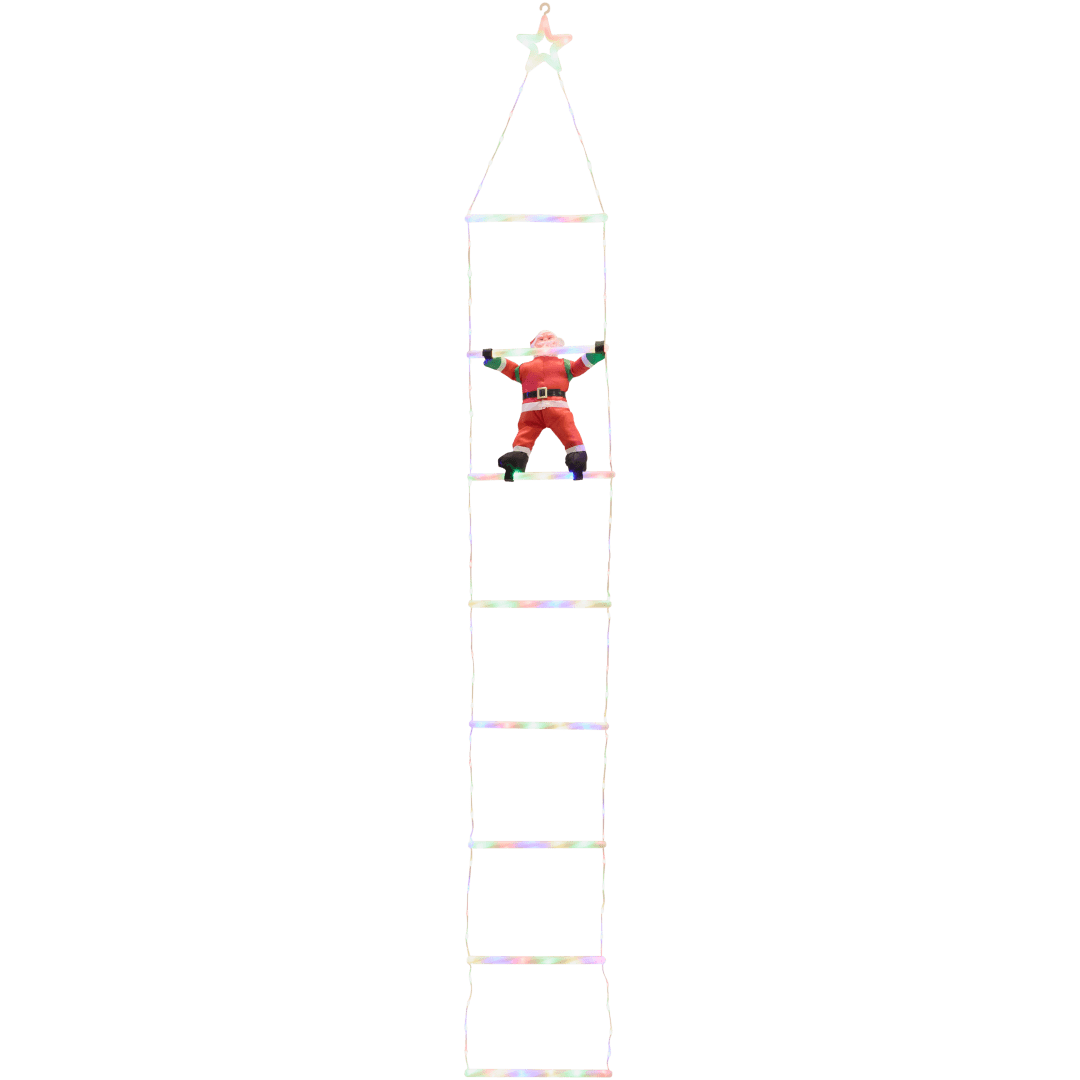 Kletternder Weihnachtsmann mit LED-Beleuchtung 4