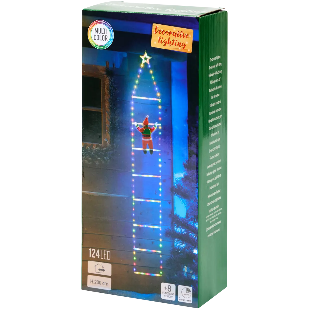 Kletternder Weihnachtsmann mit LED-Beleuchtung 3