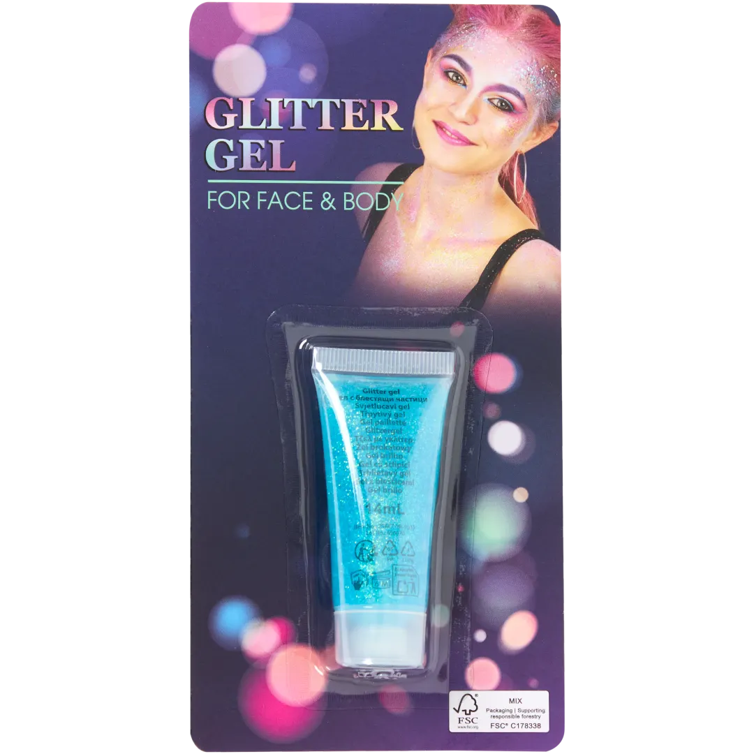 Żel z brokatem do ciała i twarzy.