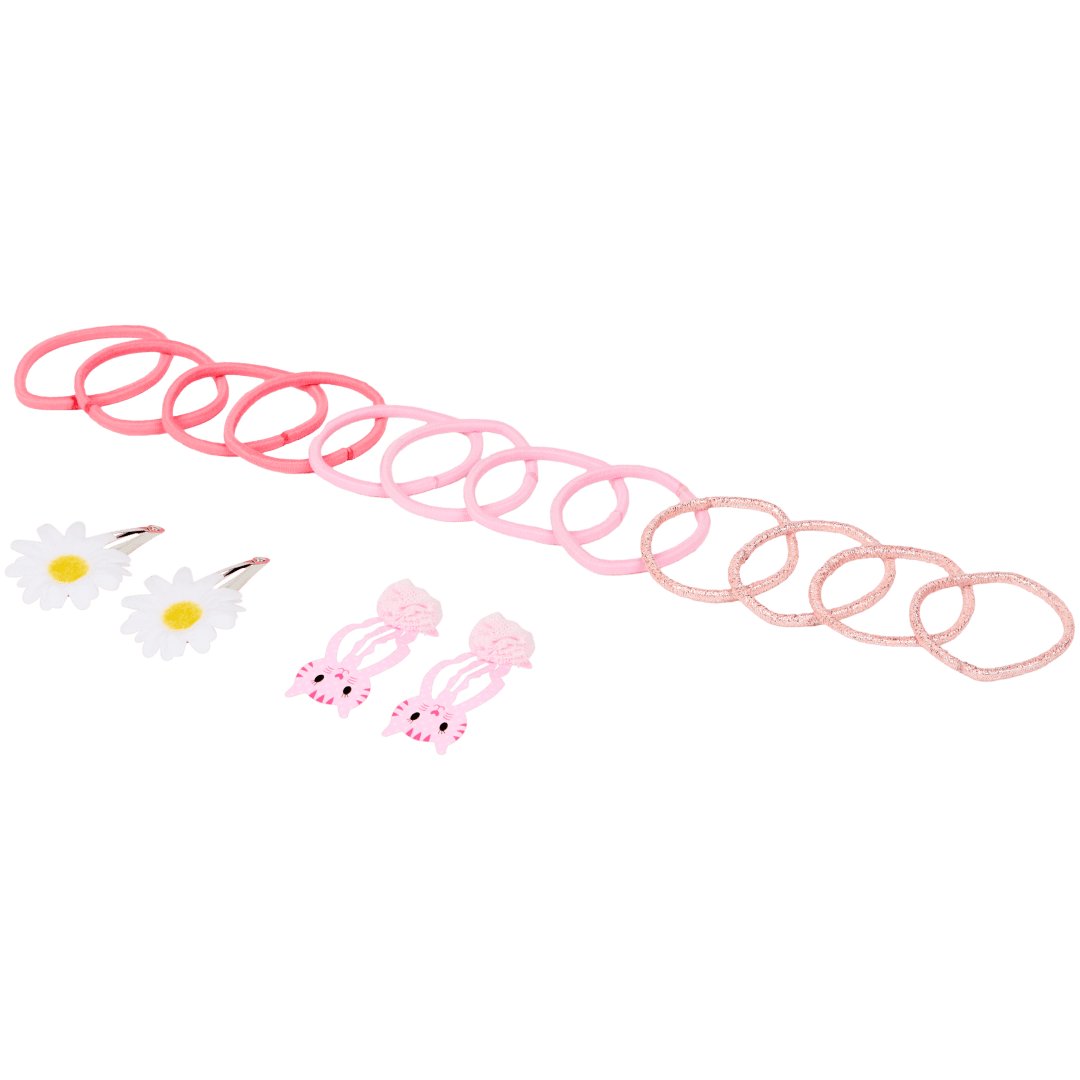 Set 20 Accessori Per Capelli Blu Per Ragazze - Fermagli, Elastici, Fasce Con Fiocco, In Poliestere, Idea Regalo