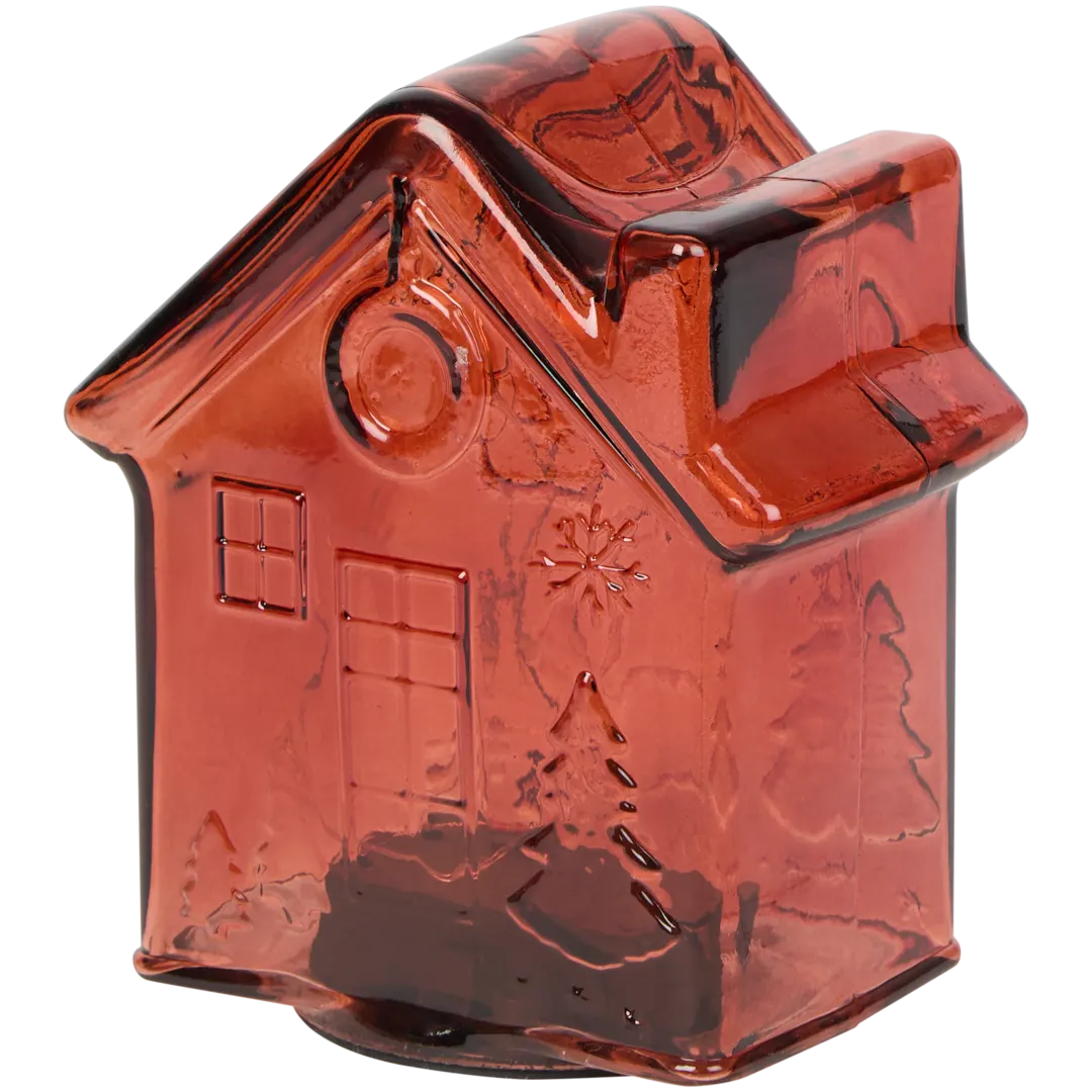 Maison de Noël en verre LED 1