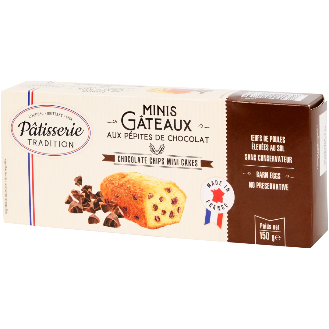 Patisseries Gourmandes mini cakejes met chocoladestukjes