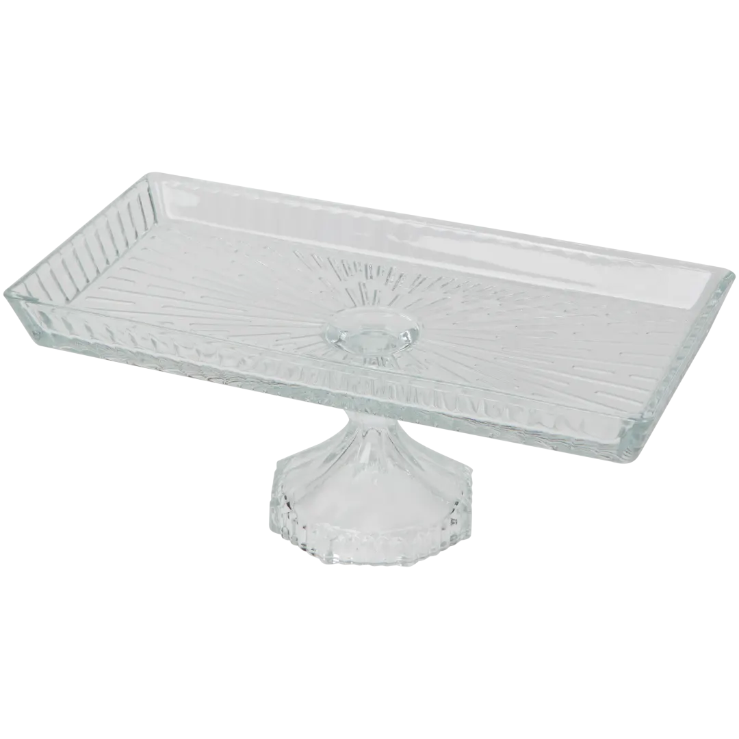 Plat de service en verre sur pied 2