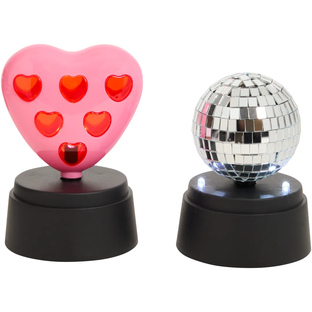 Bola de discoteca e luz intermitente