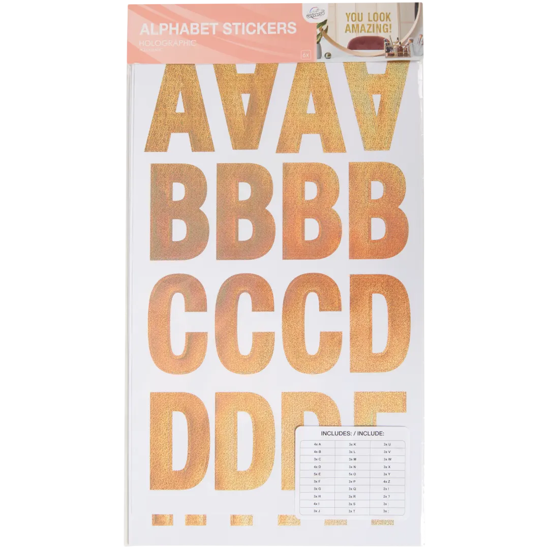 Autocolantes holográficos com letras Craft Universe