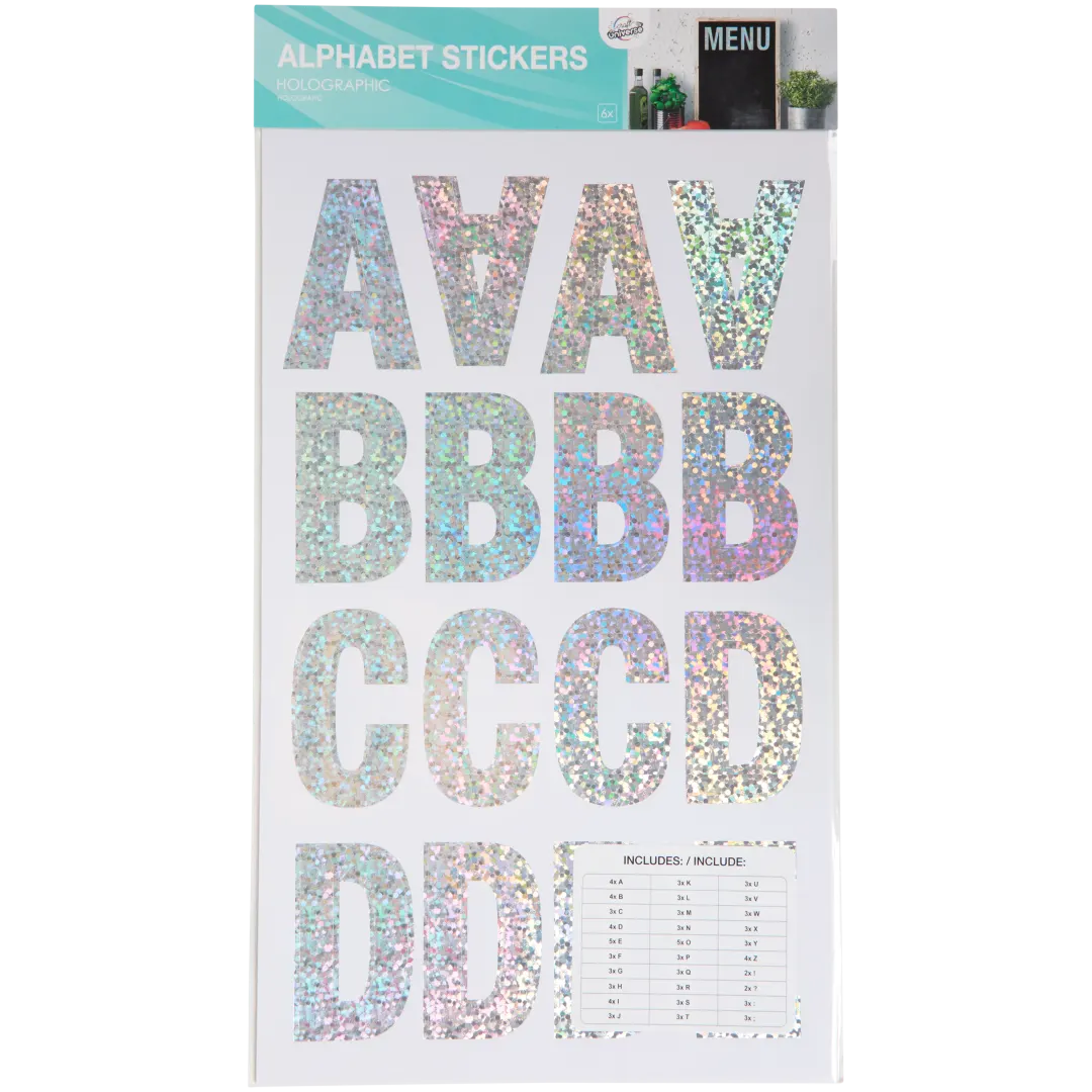 Autocolantes holográficos com letras Craft Universe