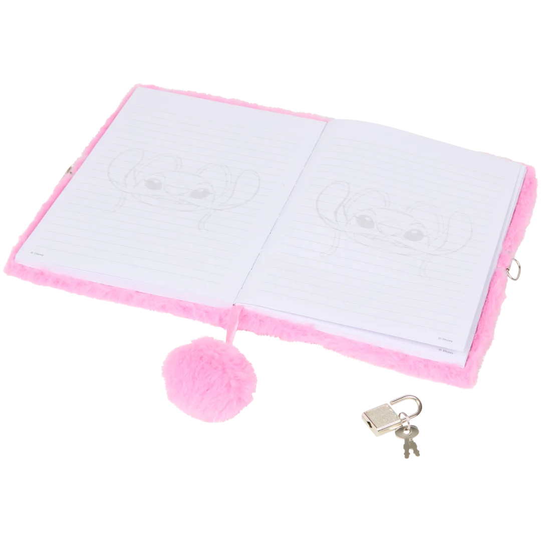 Caderno felpudo com cadeado