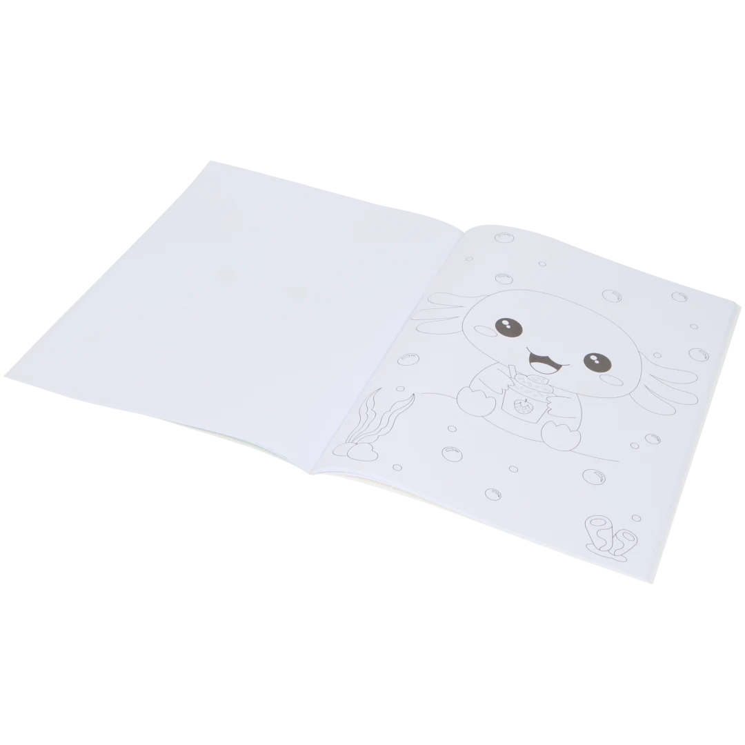 Carte de colorat kawaii cu autocolante