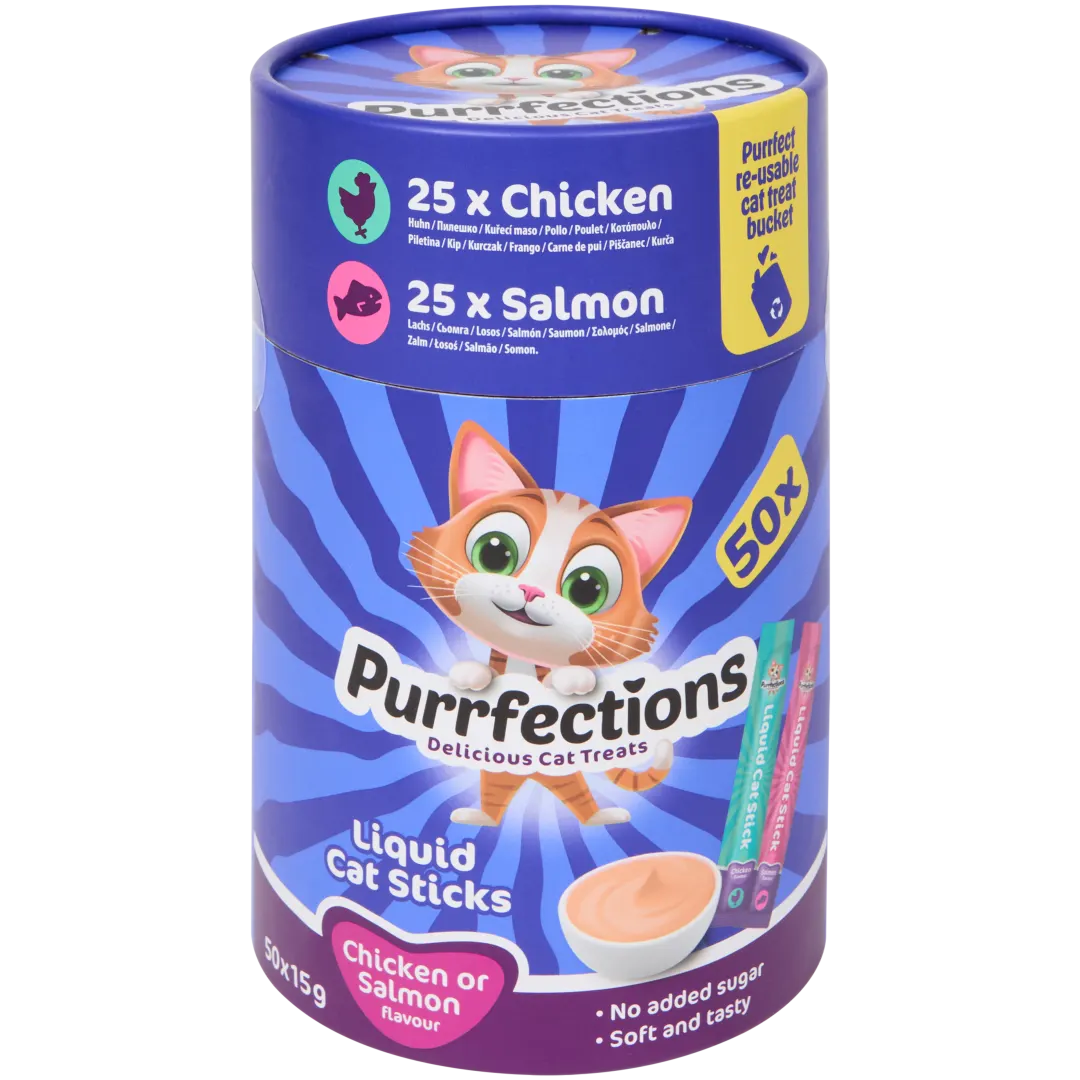 Purrfections liquid kattensticks Kip & Zalm