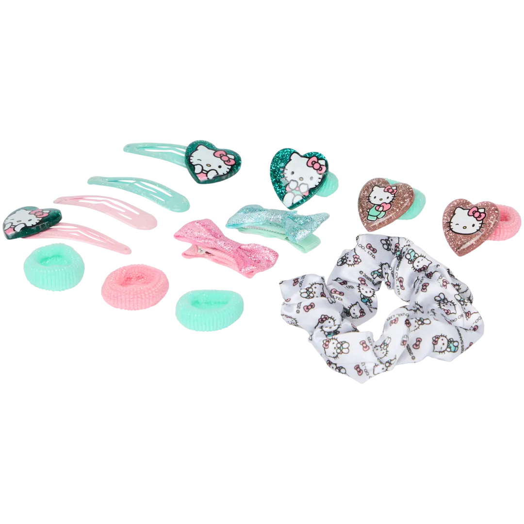 Bolsa con accesorios para el cabello